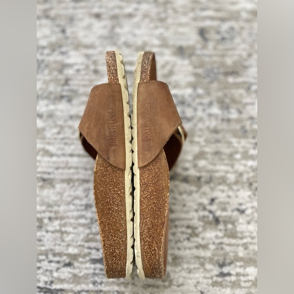 Birkenstock Madrid Big Buckle Brown Leather Gold Size 37 - Picture 6 of 8